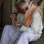 Coconut Vendor getting Manicure